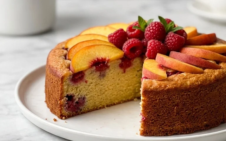 Himbeer-Pfirsich-Kuchen: Sommerlicher Genuss, frisch & fruchtig